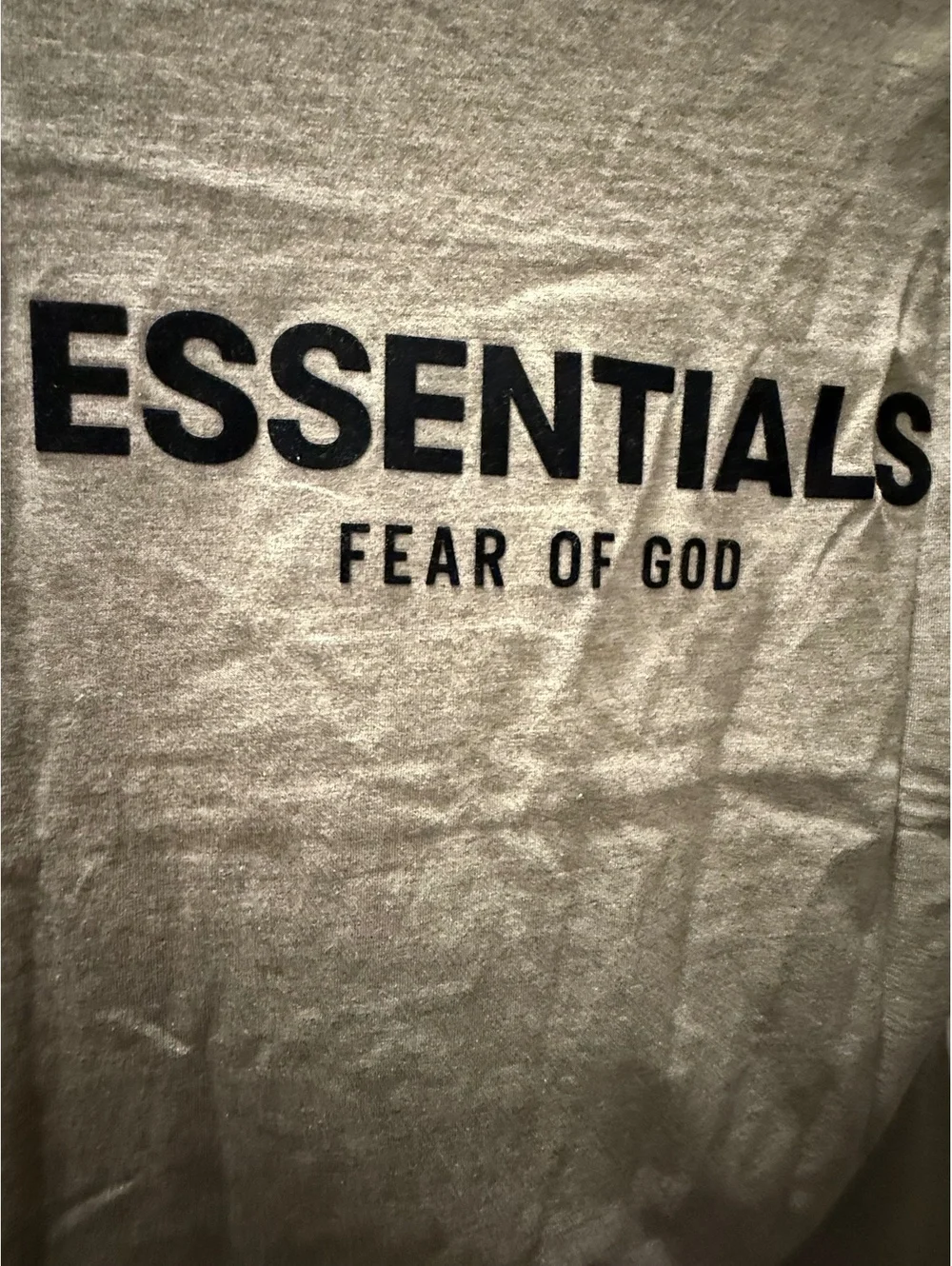 Fear of God Essentials Flocked Logo Heavyweight T Lrg NWT